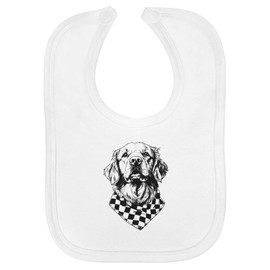 Azeeda 'Golden Retriever with Bandana' Soft Cotton Baby Bib (BI00062544)