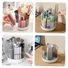 STOBOK Rotating Makeup Brush Organizer Desk Pen Holder Compartment Storage