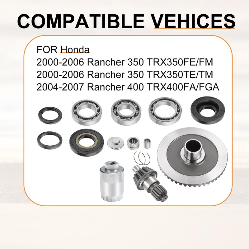 Rear Differential Ring Pinion Gear Bearing Seal Kit & Nut