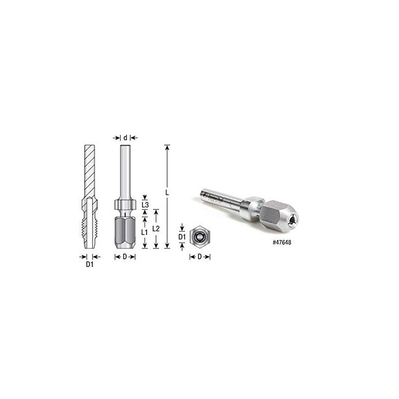 Amana Tool - 47642 Adaptador de extensión CNC de vástago