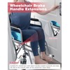 Mellbree 2Pcs Wheelchair Brake Extenders, 5 Inch, Silver, Curved Metal