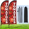 Buryeah 2 Sets Tomatoes Feather Flag Kit 7ft Tomatoes Fruit