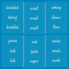 The Home Edit by iDesign 18-Piece Pre-printed Handwritten Script Clear Labels for Kitchen Pantry