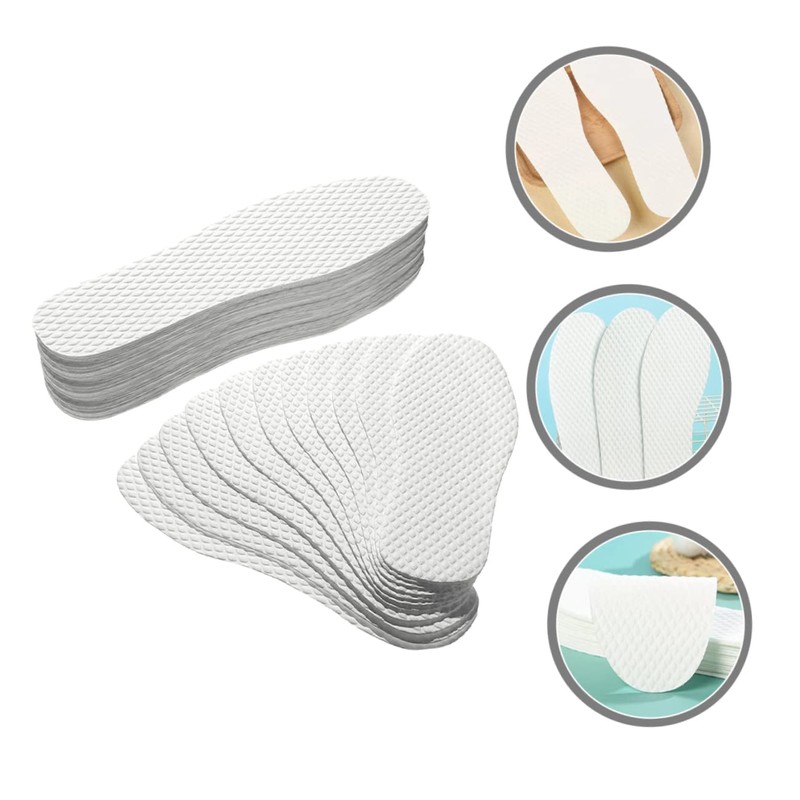 Ipetboom 20 Pairs of Breathable Wood Pulp Shoe Insoles Non-Slip