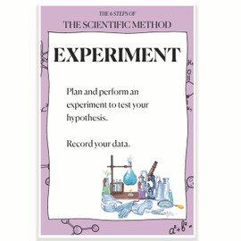 The Scientific Method Classroom Poster - Step 4 Experiment - Science Classroom Poster - 12 x 18 Inch - Classroom Decor - Classroom Must Haves - Back To School Decor - CPS0440