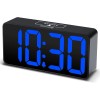 DreamSky Large Display Blue Electric Alarm Clock With Brightness Dimmer