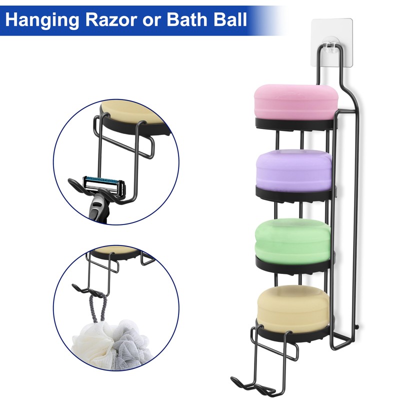 4 Tier Soap Dish for Shower, Wall Mounted Bar Soap