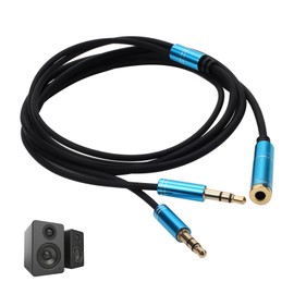 2 in 1 3,5mm Y Splitter Adapter, 3,5mm Buchse auf Doppel Headset Mikrofon Adapter, Gaming Mikrofon Kopfhörer Splitter TPE Audio Kabel für PC Laptop Smartphone Tablet Audio AUX Klinke Split (1M)