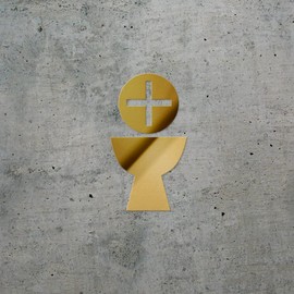 Decal Stickers of Cup The Eucharist Icon Holy (Metallic Gold) (Set of 2) Premium Waterproof Vinyl Decal Stickers for Laptop Smartphone Car Dirt Bike Wall Room Mason Jar - BICVER1780581GOW19Y24