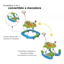 D'bebé Andadera Mecedora D Bebe Sunshine 2 En 1 Baston Color Verde