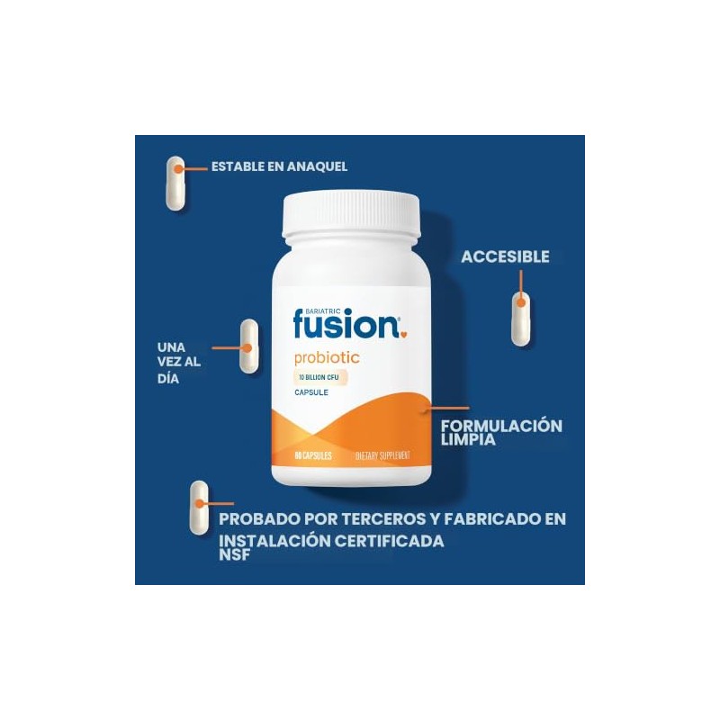 Bariatric Fusion Cápsula Probiótica con 10 Mil Millones UFC de