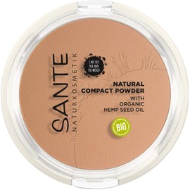 Sante Naturkosmetik Naturkosmetik Natural Compact Powder 03 Warm Honey, ideal für dunklere Hauttöne, mattiert und fixiert langanhaltend, für einen natürlichen Glow, mit Bio-Hanfsamenöl, Vegan, 9g