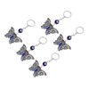 5Pcs Rhinestone Keychain Handcrafted Exquisite Beautiful Shiny Butterfly Shape Evil