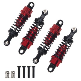 4Pcs RC Shock Absorber Damper 55mm Shocks Assembled Compatible with WLtoys A959 969 A979 K929 1/18 RC Car (Red)