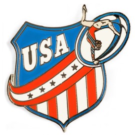 Snowflake Designs USA Women's Gymnastics Pin Stag Handstand- #1948