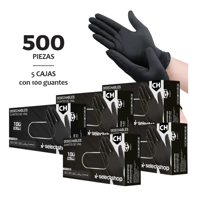 Guantes De Nitrilo Libre De Latex Sin Polvo Azul Negro