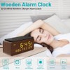 Andoolex Andoolex Wooden Digital Alarm Clock with Wireless Charging, 0-100%