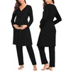 SWOMOG Maternity Nursing Robe Set 3 Piece Postpartum Breastfeeding Pajamas