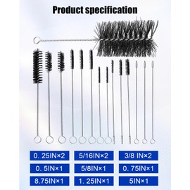 Engine Brush Kit Include 0.25/5/16/3/8 Inch 0.5/5/8/0.75/8.75/1.25/5 Inch Replace 61820, 12 Pcs