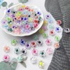 150Pcs Acrylic Flower Beads Candy Color Transparent Plastic Pastel Spacer