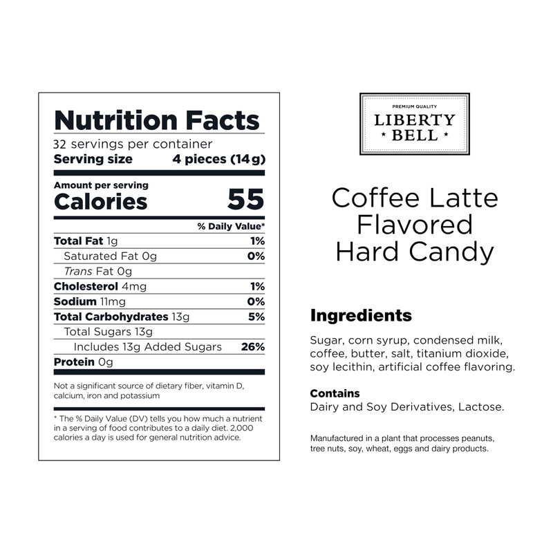 Liberty Bell Coffee Latte-Flavored Hard Candy | 1 Pound Bag