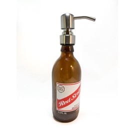 Handmade Dispenser for Soap Red S Altered Glass Bottle