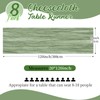 8 Pack Sage Green Cheesecloth Table Runners 20x120 Inch Gauze