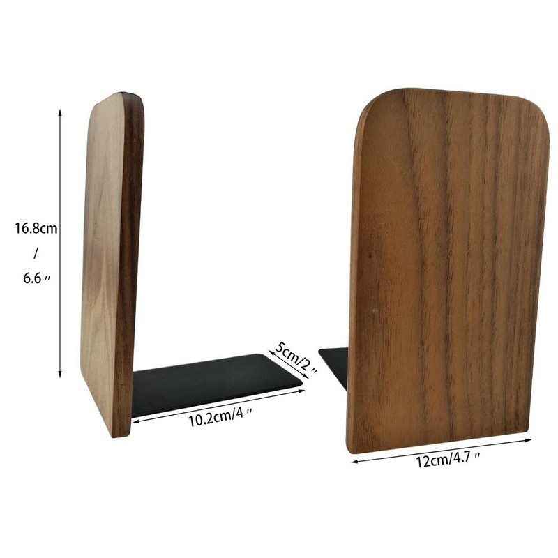 Simple Natural Black Walnut Wood Japanese Style Bookends Bookends for
