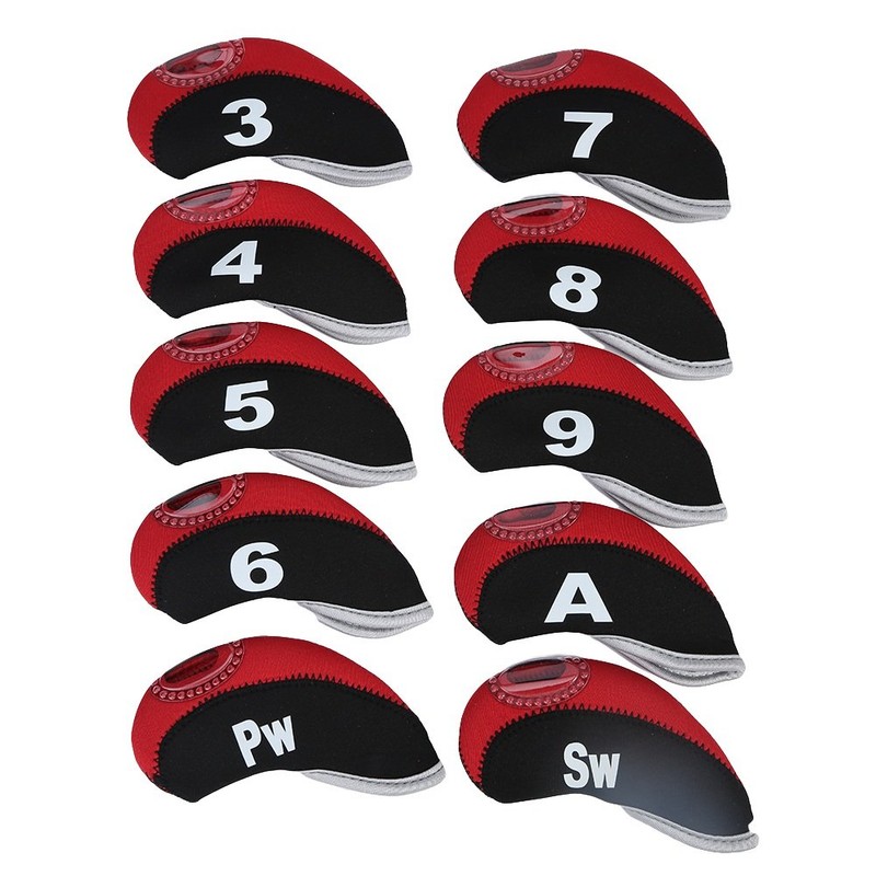 10 Pcs Neoprene Golf Club HeadCovers Iron Head Protect Cover