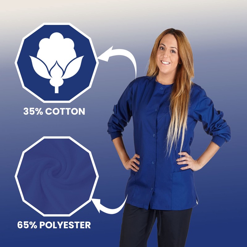 Chaqueta médica para mujer, Azul Oscuro (Dark Royal), XXXL