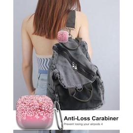 Case Compatible with AirPod 4th Generation 2024,Shockproof Protective Case Cover with Keychain for Women Men,Wireless Accessorie Charging Cases for Airpod 4th - Cherry Blossom