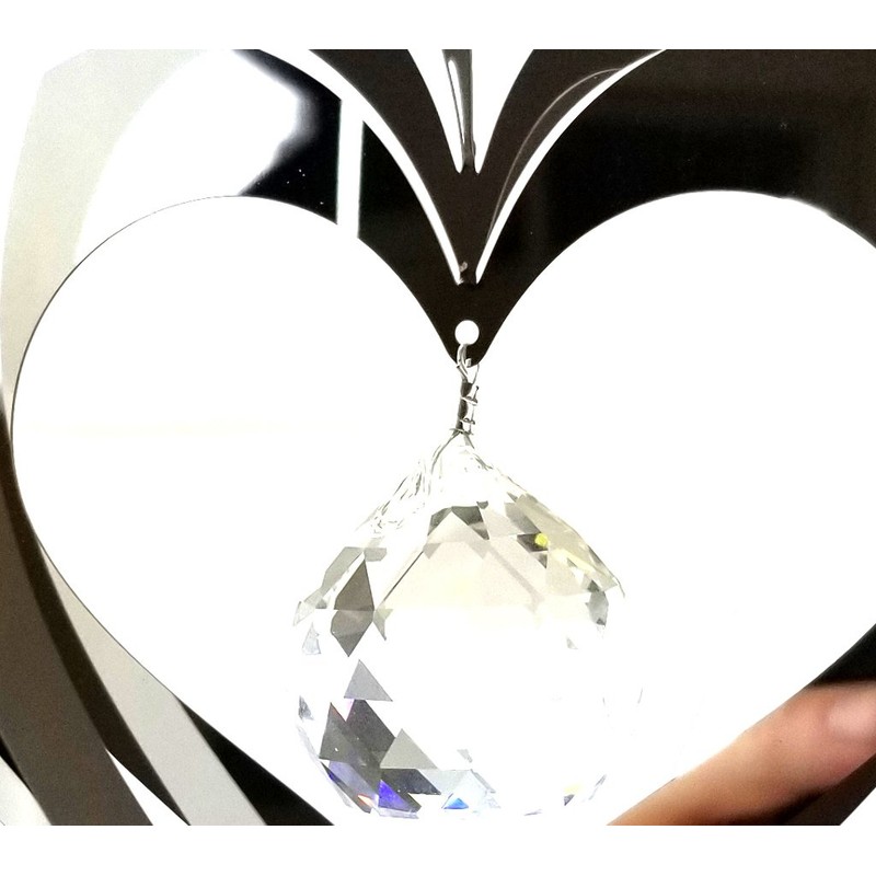 BWA Hanging Stainless Steel Garden Wind Spinner Sun Catcher Crystal