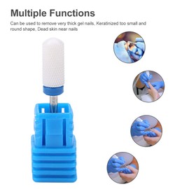 Manicure Tool, Premium Ceramic Nail Drills, Nail Drill Bits Smooth Tip Drill Bits Professional Nail Cutters Bits for Acrylic Nails, Safety Cuticle Clean Gel Removal(03# Round Head M)