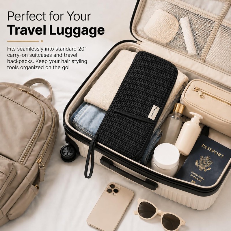 Feybaul Hair Tools Travel Bag, Heat-Resistant Curling & Flat Iron