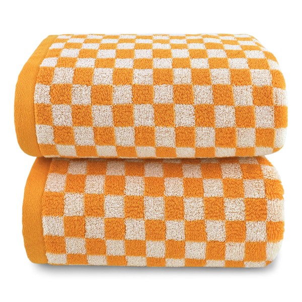 Jacquotha Orange Shower Towels for Bathroom Set of 2, Cotton