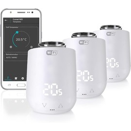 Eurotronic Comet WiFi Set of 3 Radiator Thermostat with 2.4 GHz WLAN