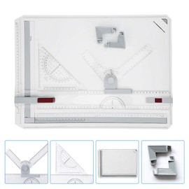 Metric Portable Drafting Table, Drawing Board Drafting Tools Set A3 Adjustable Drawing Board Kit with Ruler Protractor Paper Locater, Multi-Function for Architecture Artist Students Beginners
