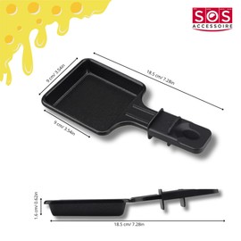 SOS ACCESSOIRE 8 Pack Non Stick Raclette Pans 1 to 12 Pieces Square Compatible with Tefal Raclette Machine Ergonomic Design and Easy to Clean