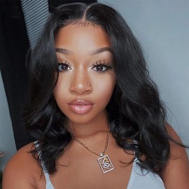 Ahaisy Wear and Go Glueless Wigs Pre Plucked Pre Cut Lace Front Wigs for Black Women Human Hair Upgraded No Glue 4x4 Closure Wigs Human Hair (14-inches, Glueless Wig)