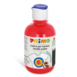 PRIMO - Colores Permanentes para Telas en Botella de 300 ml, Colores Acrílicos Vivos y Cubrientes para Niños +4 Años y Adultos, Pintura para Telas Ideal para Camisetas, Bolsas, Jeans, Zapatos y Más