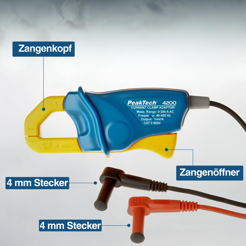 PeakTech 200 Current Clamp Adaptor AC for Digital Multimeter –