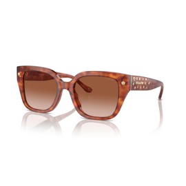 COACH Women's HC8392U Universal Fit Square Sunglasses, Caramel Tortoise/Brown Gradient, 53 mm