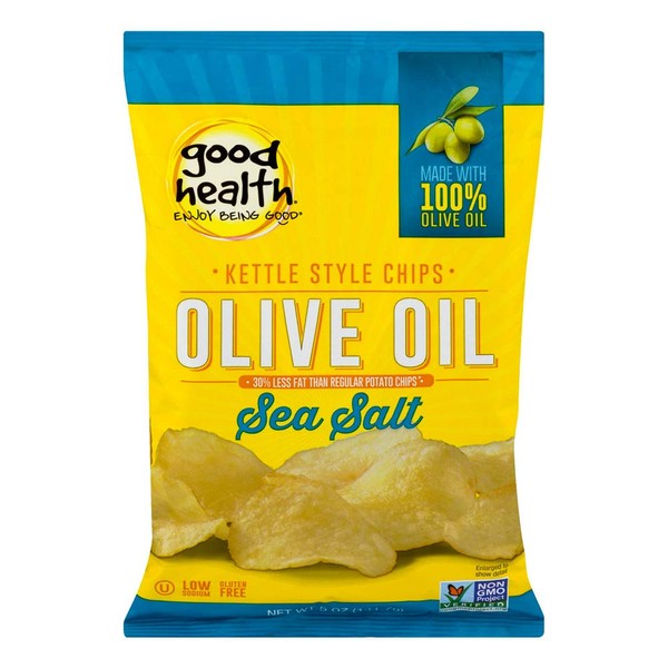 Good Health aceite de oliva sal marina patata chip, 5 onzas