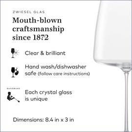 ZWIESEL GLAS Simplify White Wine Glass (Set of 2), Hand-Blown Wine Glasses for Red and White Wine, High-Quality Tritan Crystal Glasses (13 Ounce)