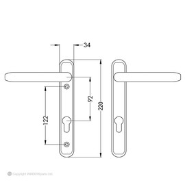 GU Door Handles Satin Gold 92PZ