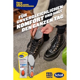 Scholl LiquiFlex Comfort Insoles Extra Support - Size S, Better Shock Absorption on the Heel, Odour-Inhibiting, Made of Memory Foam with LiquiFlex Technology, for Work Shoes, 1 Pair