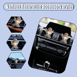 2026 New Acrylic Highland Bull Car Accessories, Vent Flat Decorations, Car Exhaust Pipe Clips, Cute Bull Gifts for Pet Day, Suitable for All Car Interior Types (2-Pack) (White Angel)