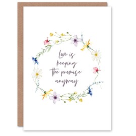Artery8 Marriage Poem Love Keeping Promise Anyway Stars Floral Blank For Him Or Her Art Wedding Card