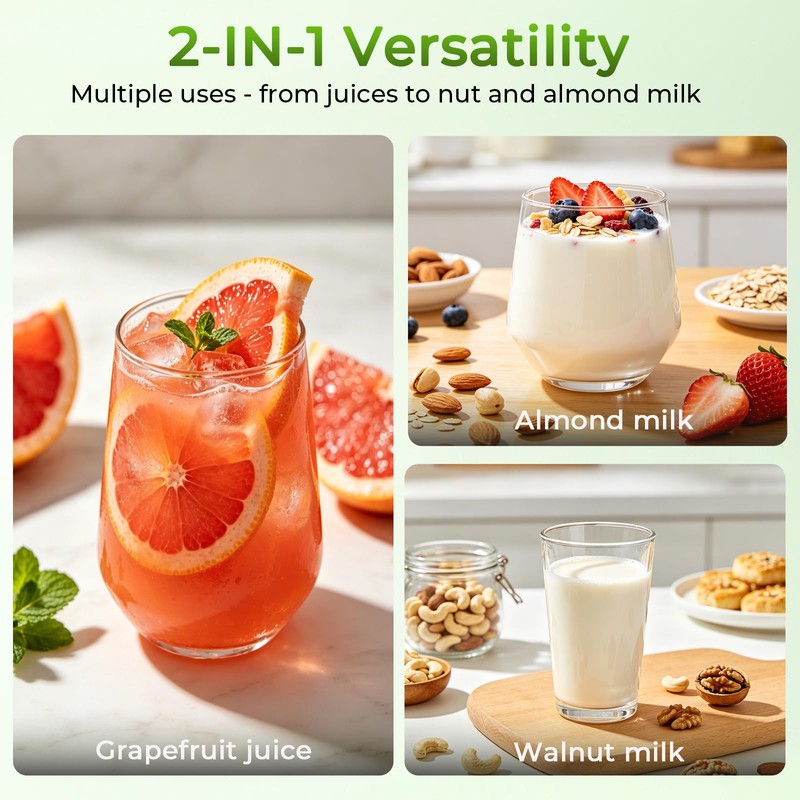 COWSAR Juicer Machines with 6.1" Large Chute, Cold Press Juicer