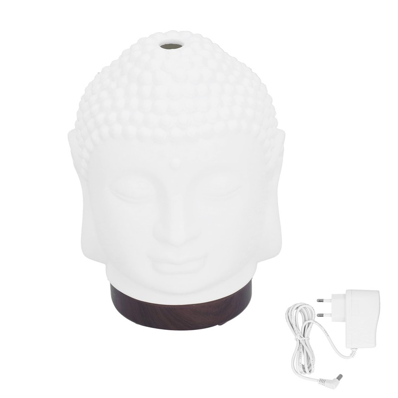 100‑200ml Ceramic Humidifier Buddha Shaped Aroma Diffuser with Night Light